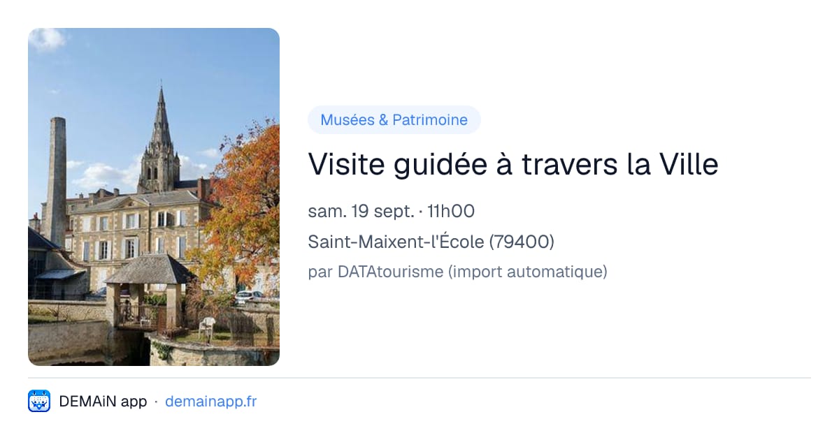 Visite guidée à travers la Ville — Saint-Maixent-l'École