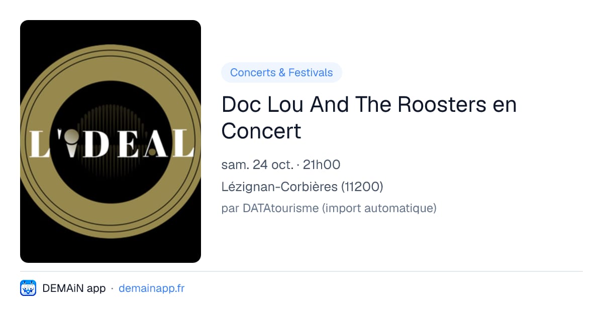 Doc Lou And The Roosters en Concert — Lézignan-Corbières