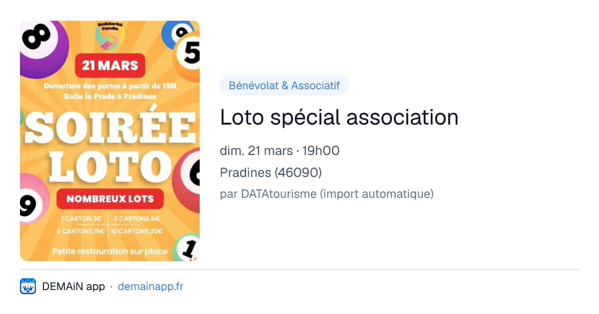 Loto spécial association — Pradines