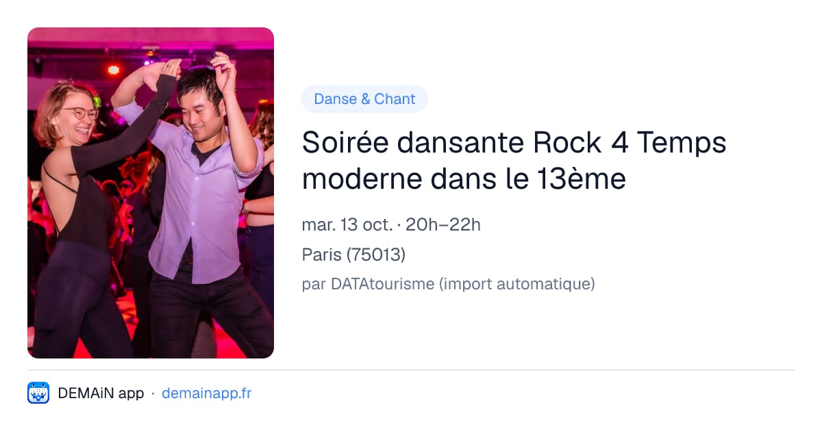 Soirée dansante Rock 4 Temps moderne dans le 13ème — Paris