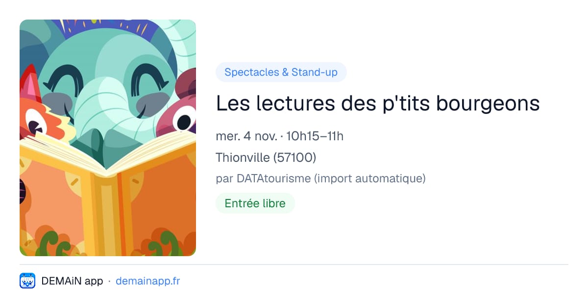Les lectures des p'tits bourgeons — Thionville
