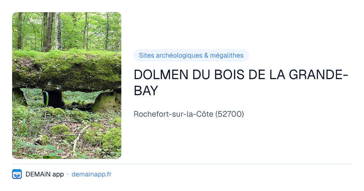 DOLMEN DU BOIS DE LA GRANDE-BAY — Rochefort-sur-la-Côte