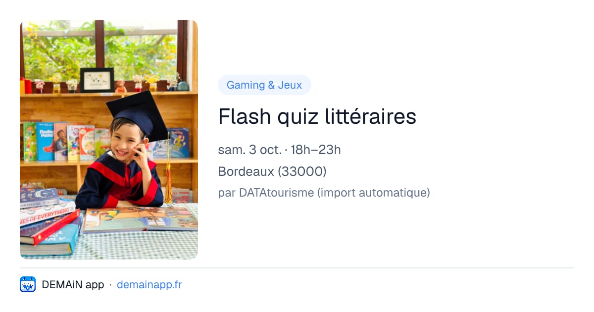 Flash quiz littéraires — Bordeaux