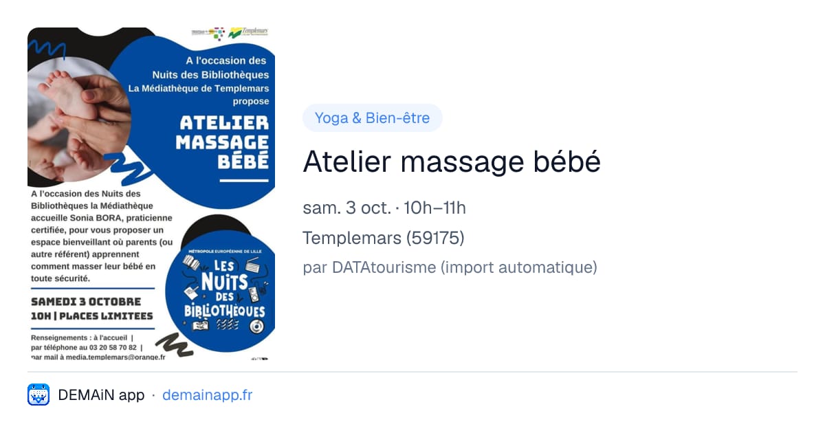 Atelier massage bébé — Templemars