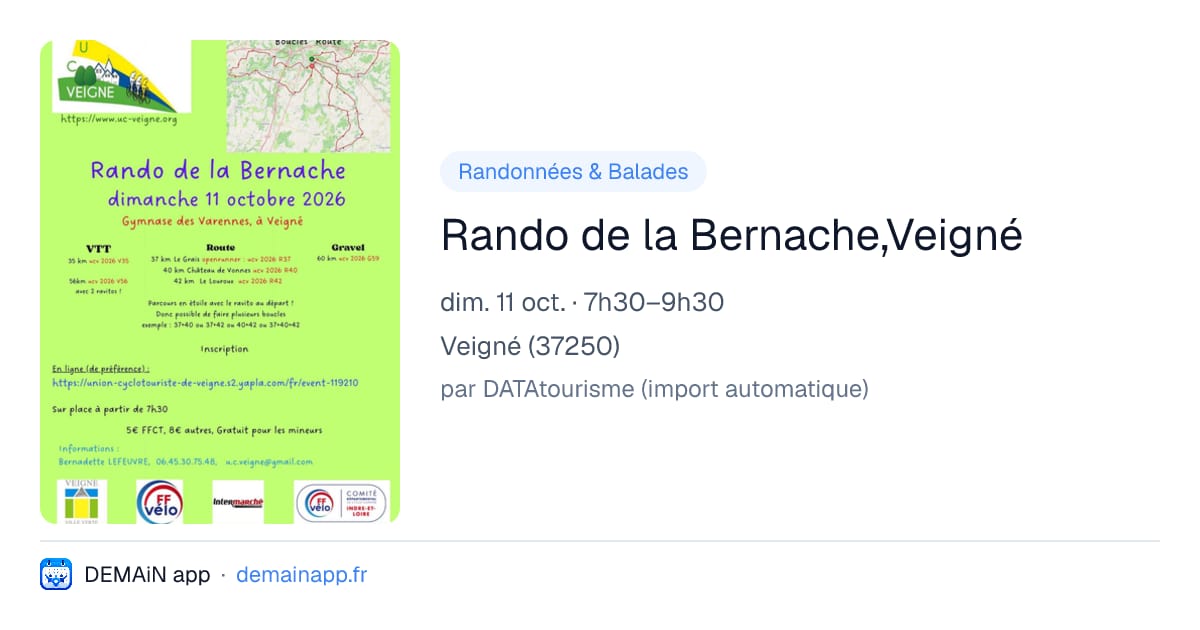 Rando de la Bernache,Veigné — Veigné