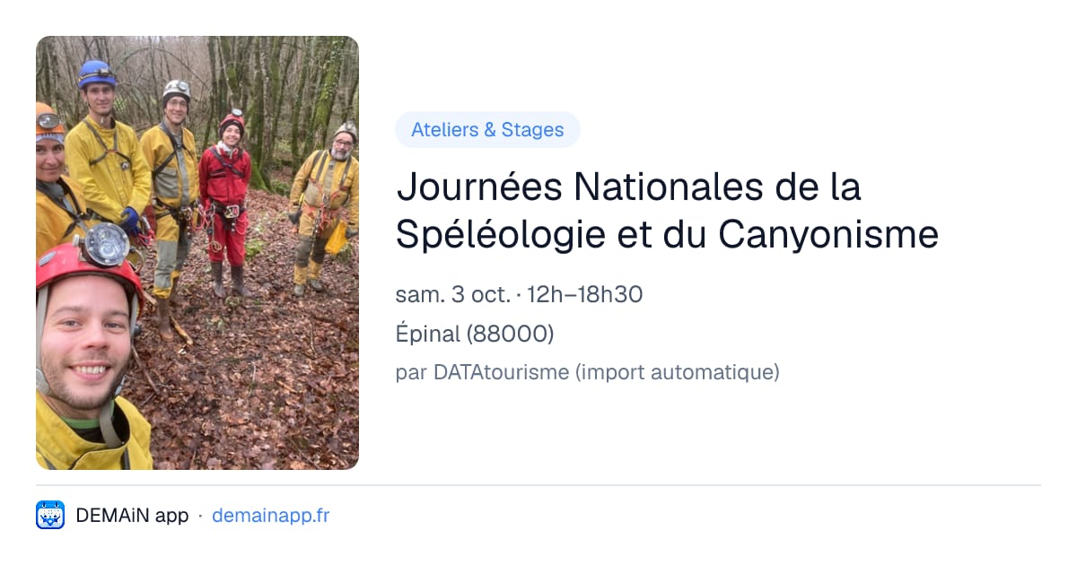 Journées Nationales de la Spéléologie et du Canyonisme — Épinal
