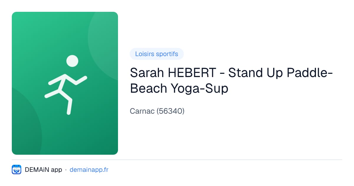 Sarah HEBERT - Stand Up Paddle- Beach Yoga-Sup — Carnac