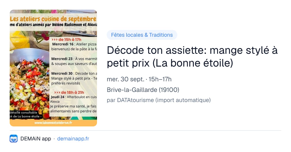 Décode ton assiette: mange stylé à petit prix (La bonne étoile) — Brive-la-Gaillarde