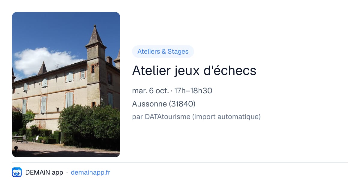 Atelier jeux d'échecs — Aussonne