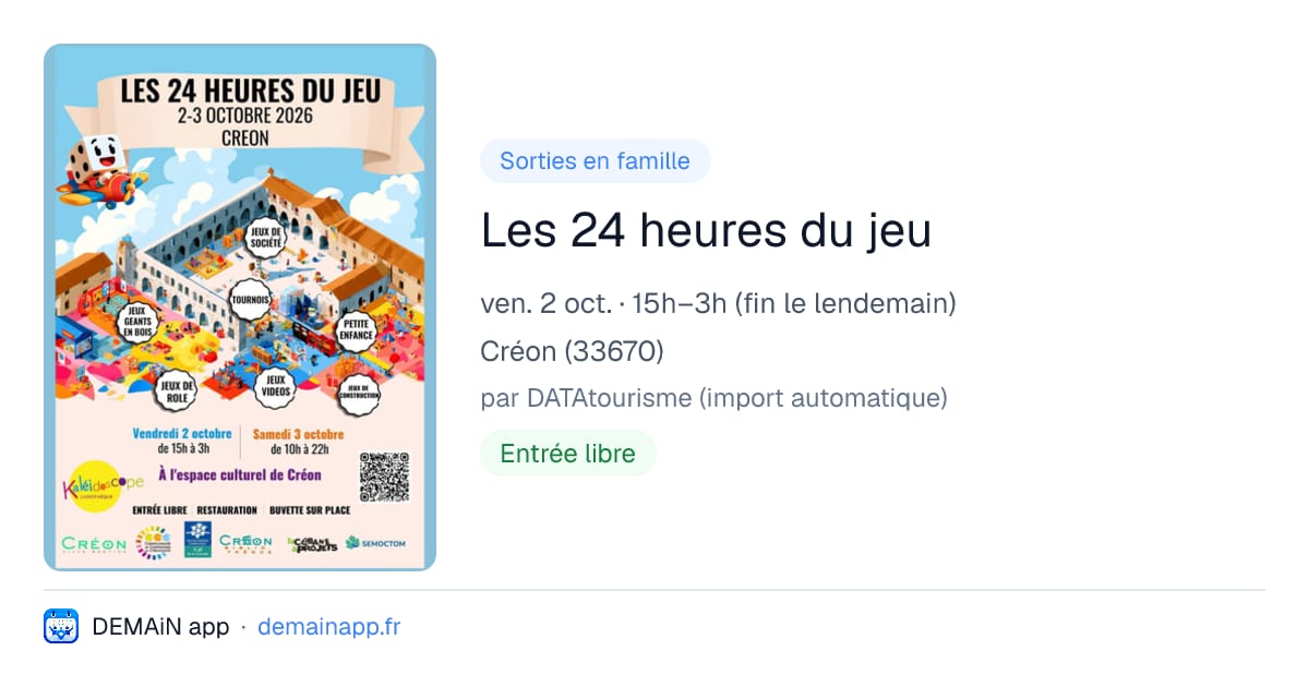 Les 24 heures du jeu — Créon