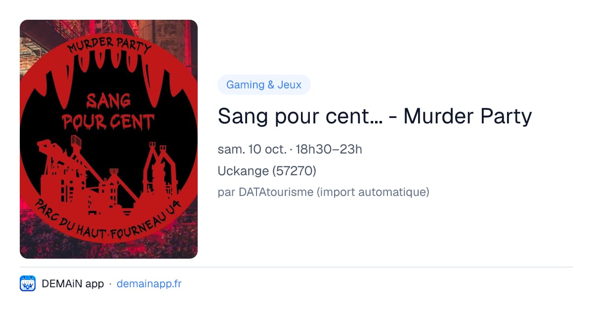 Sang pour cent... - Murder Party — Uckange