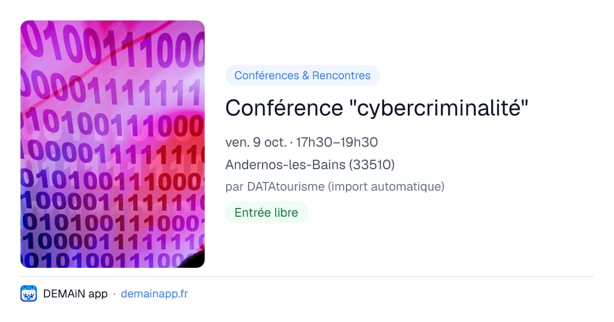 Conférence "cybercriminalité" — Andernos-les-Bains