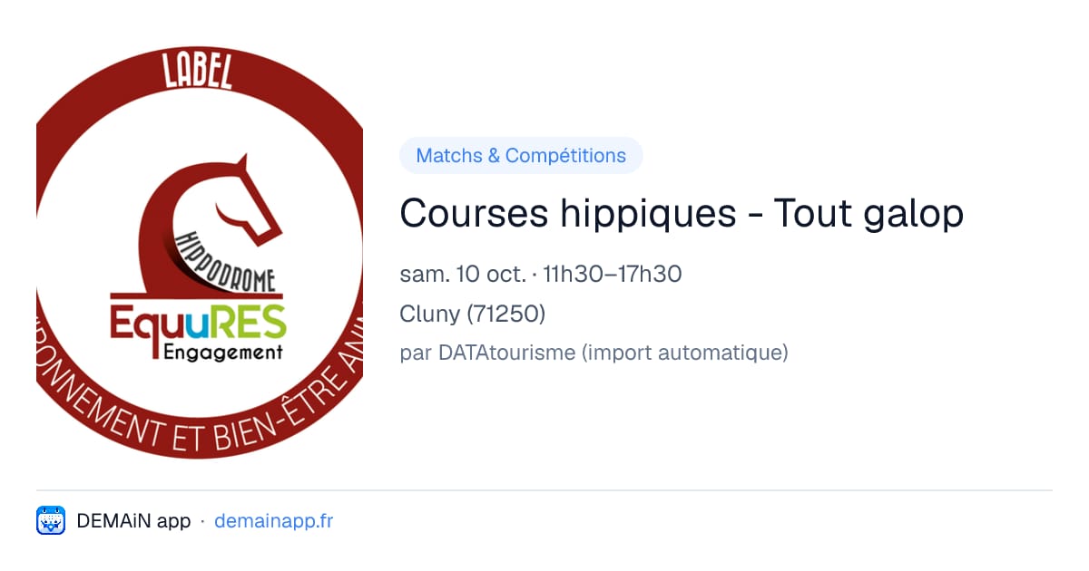 Courses hippiques - Tout galop — Cluny