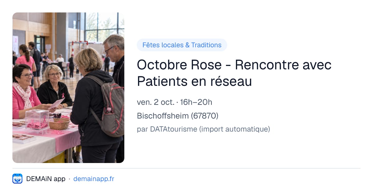 Octobre Rose - Rencontre avec Patients en réseau — Bischoffsheim