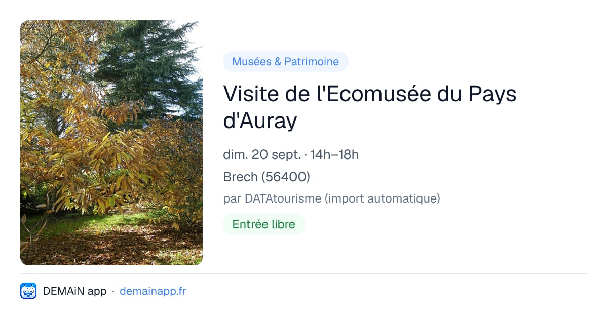 Visite de l'Ecomusée du Pays d'Auray — Brech