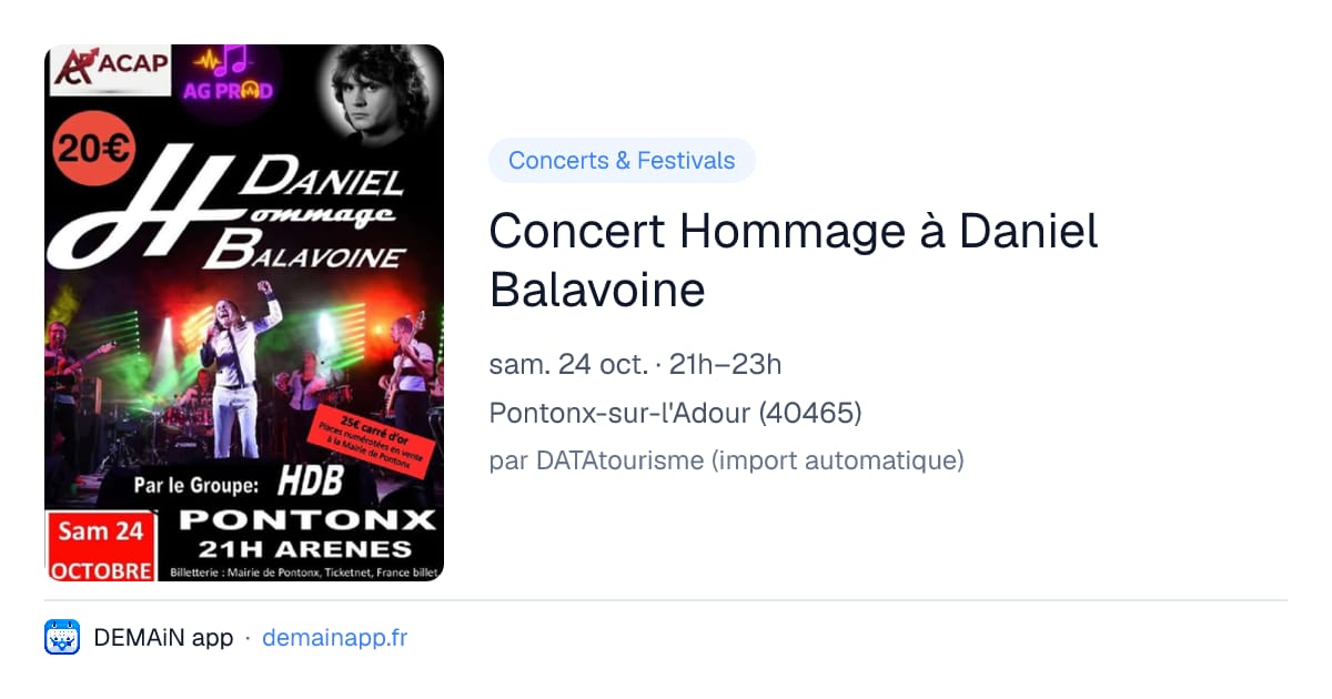 Concert Hommage à Daniel Balavoine — Pontonx-sur-l'Adour