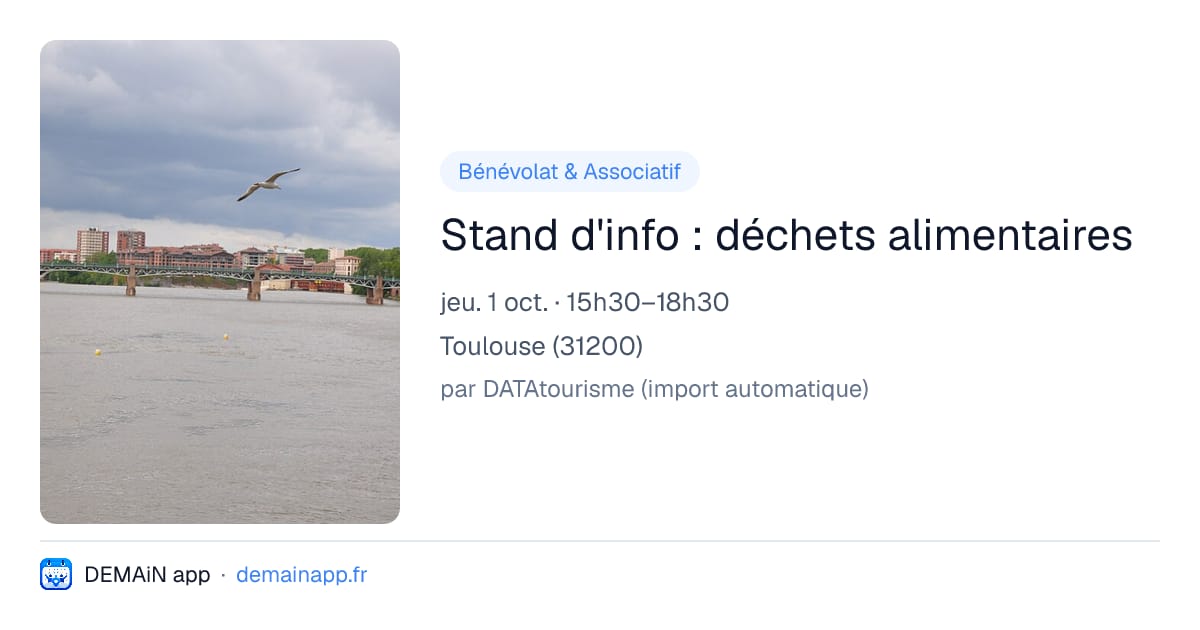 Stand d'info : déchets alimentaires — Toulouse