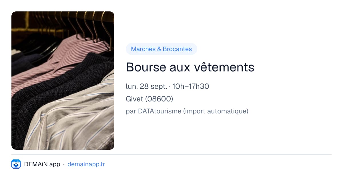 Bourse aux vêtements — Givet