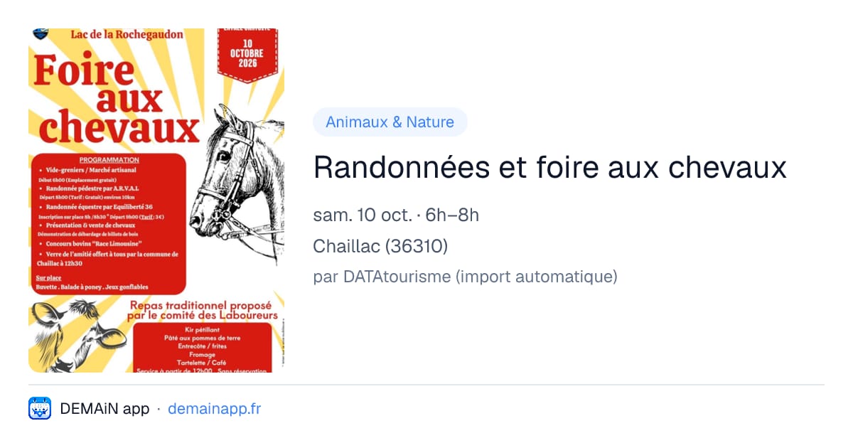 Randonnées et foire aux chevaux — Chaillac