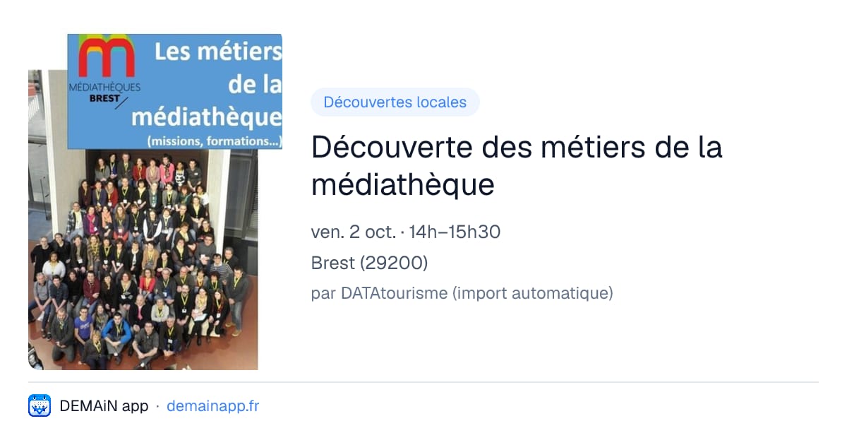Découverte des métiers de la médiathèque — Brest
