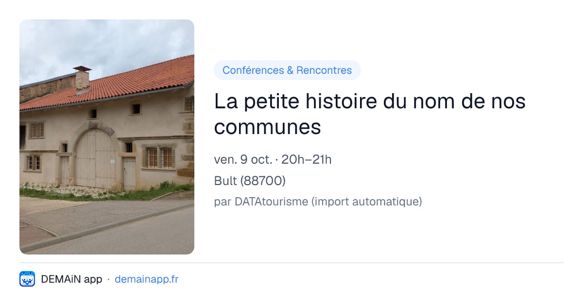 La petite histoire du nom de nos communes — Bult