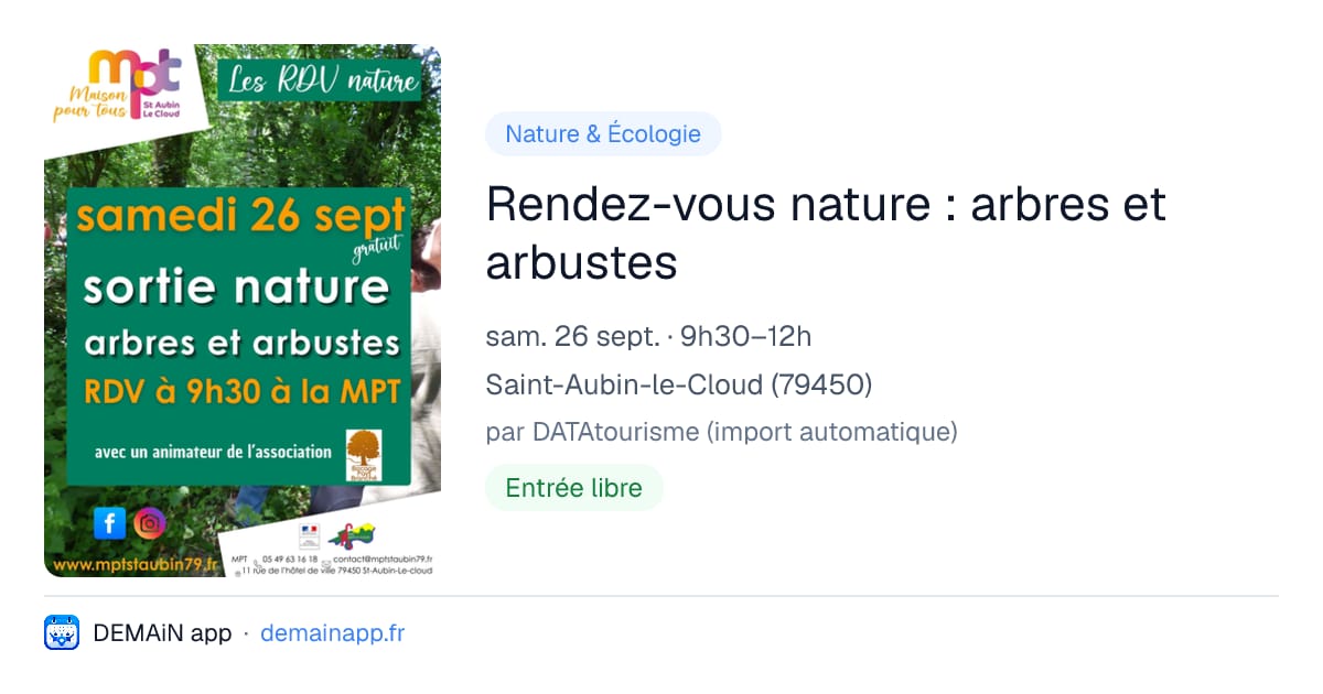 Rendez-vous nature : arbres et arbustes — Saint-Aubin-le-Cloud
