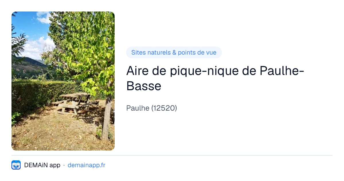 Aire de pique-nique de Paulhe-Basse — Paulhe