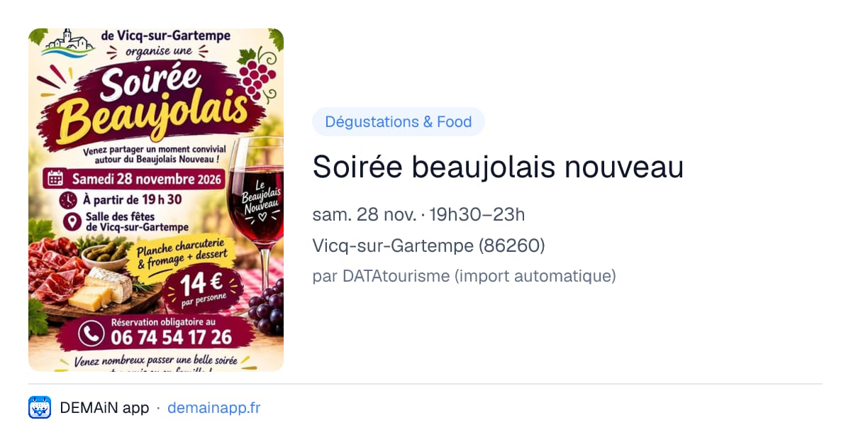 Soirée beaujolais nouveau — Vicq-sur-Gartempe