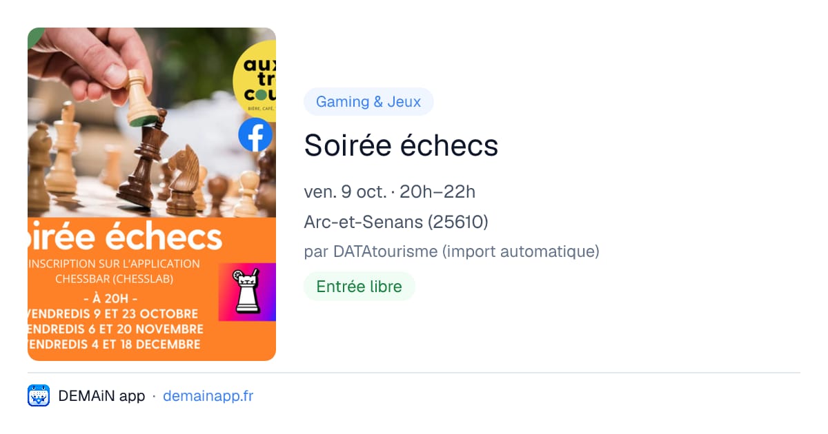 Soirée échecs — Arc-et-Senans