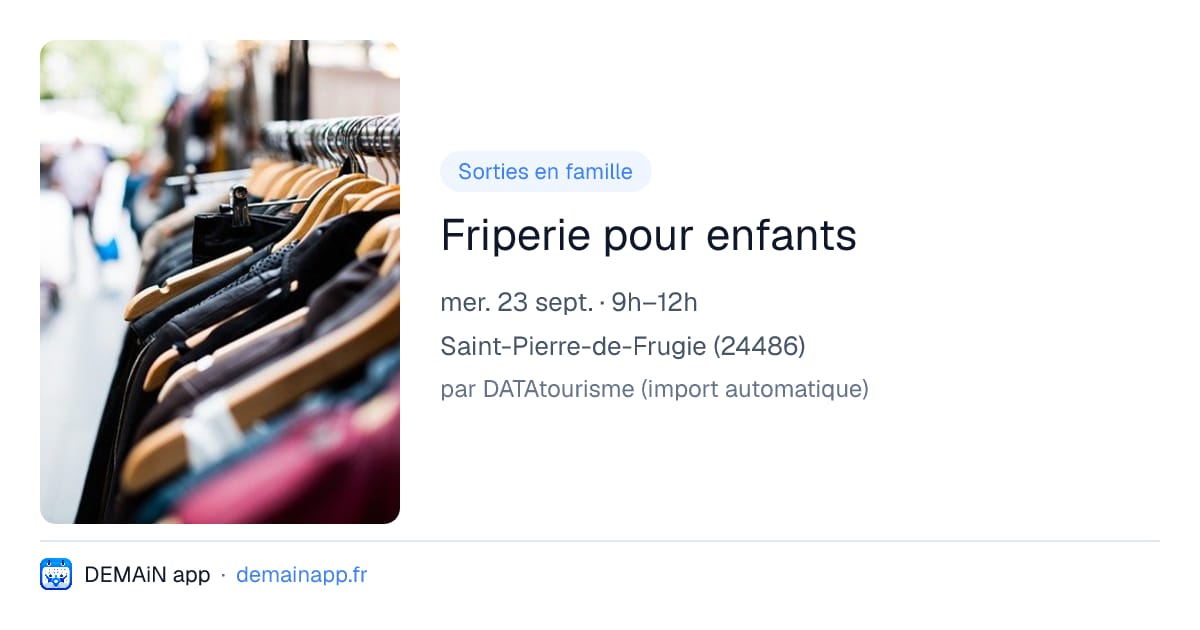 Friperie pour enfants — Saint-Pierre-de-Frugie