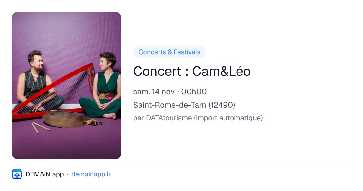 Concert : Cam&Léo — Saint-Rome-de-Tarn