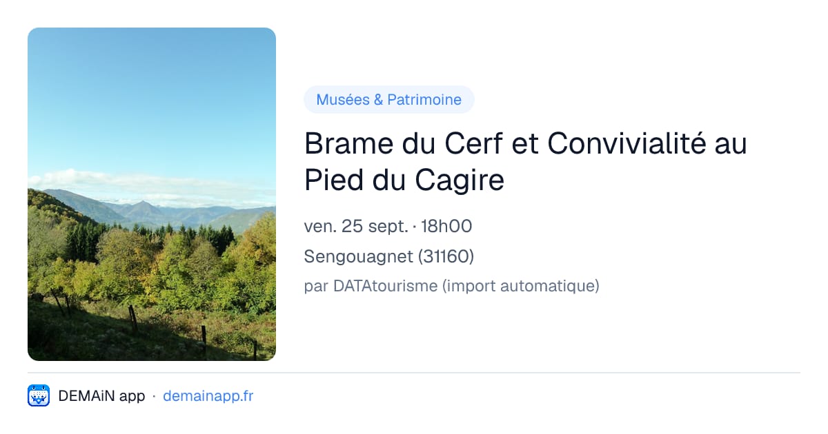 Brame du Cerf et Convivialité au Pied du Cagire — Sengouagnet