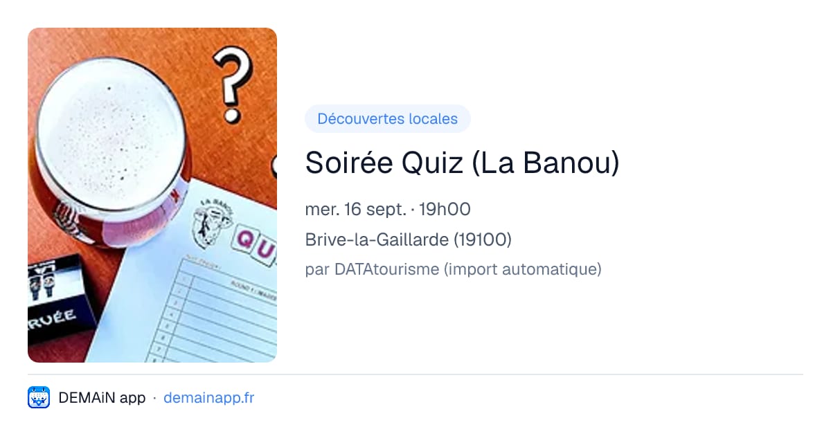 Soirée Quiz (La Banou) — Brive-la-Gaillarde