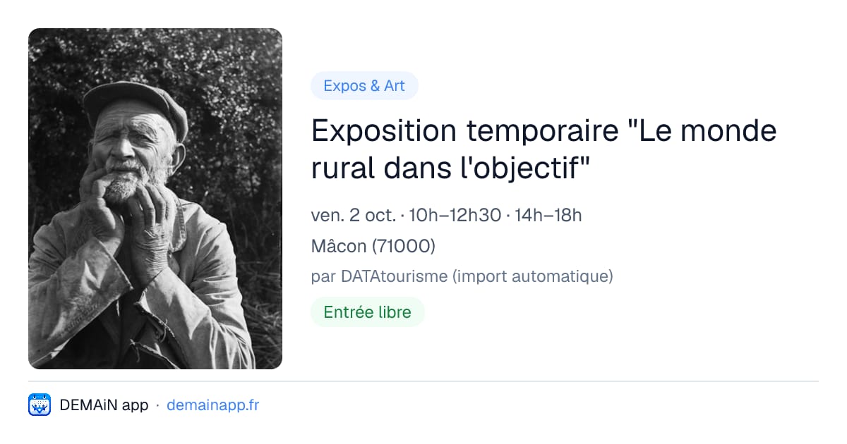 Exposition temporaire "Le monde rural dans l'objectif" — Mâcon