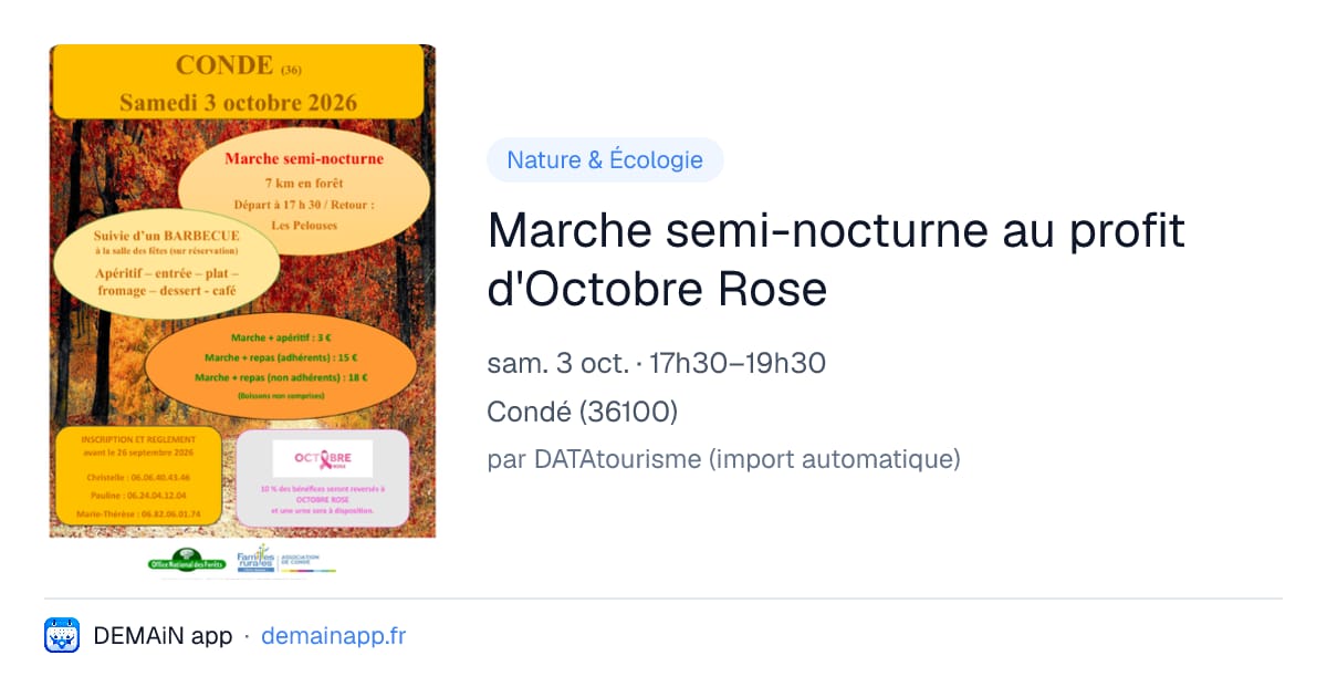 Marche semi-nocturne au profit d'Octobre Rose — Condé