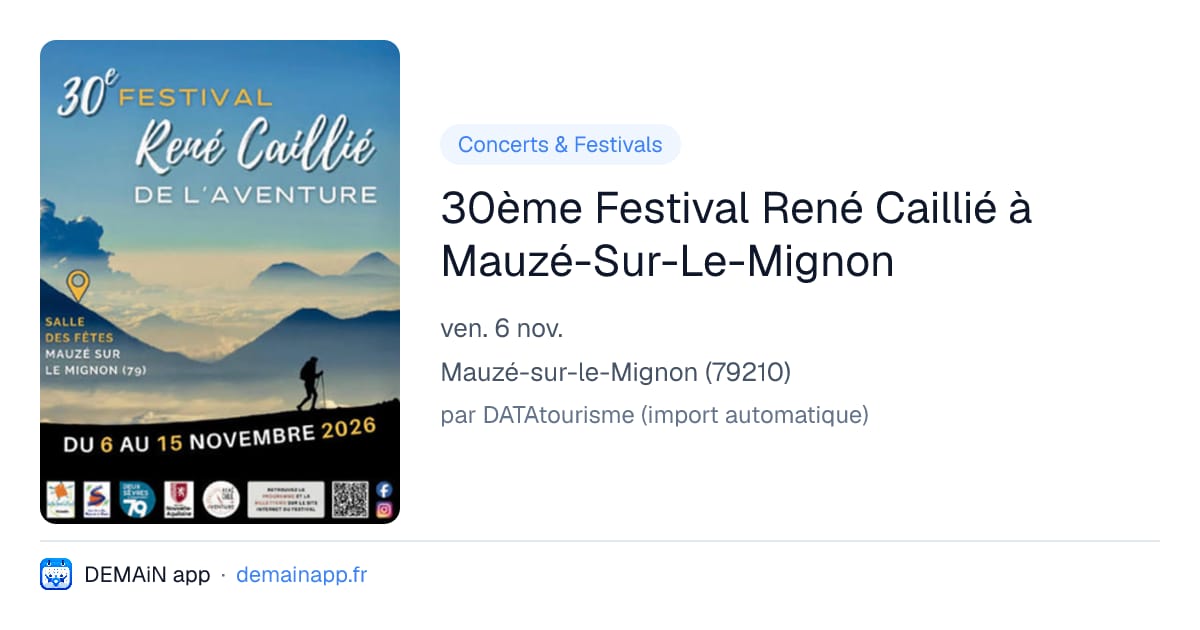 30ème Festival René Caillié à Mauzé-Sur-Le-Mignon — Mauzé-sur-le-Mignon