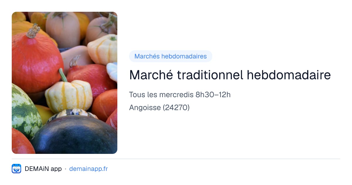 Marché traditionnel hebdomadaire — Angoisse