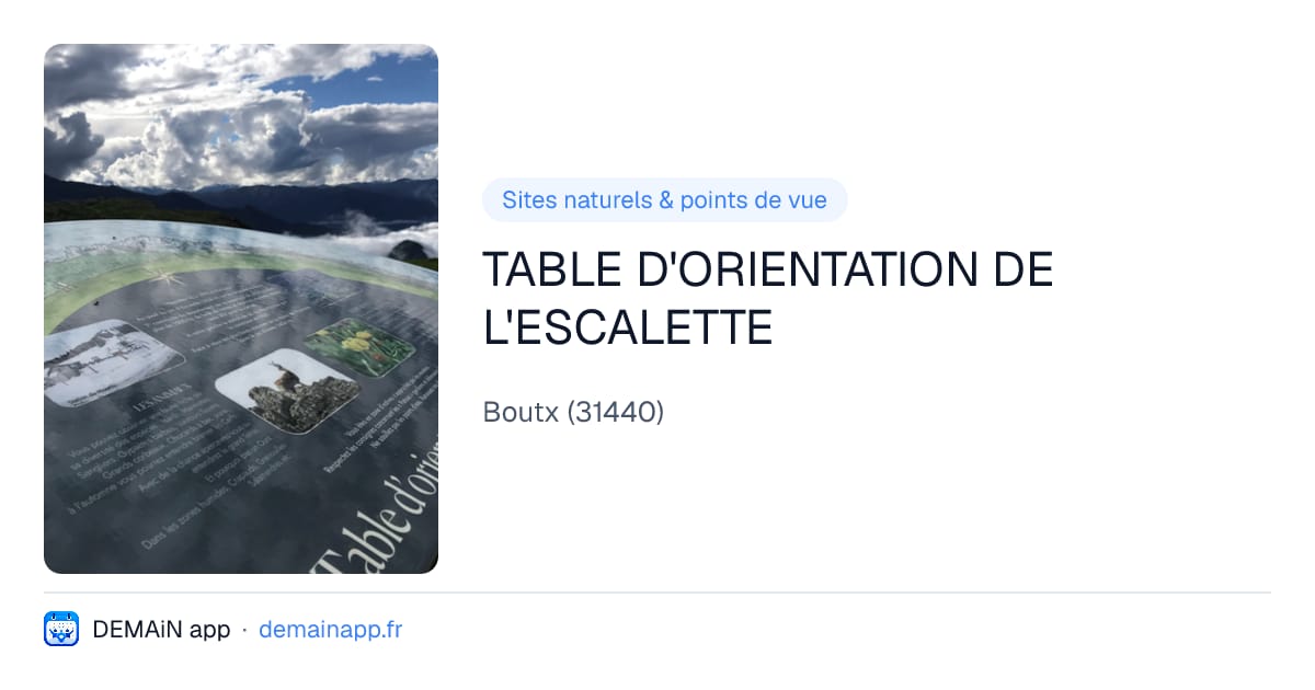 TABLE D'ORIENTATION DE L'ESCALETTE — Boutx