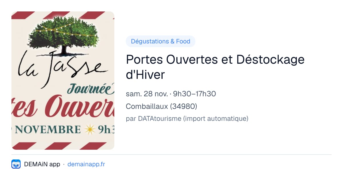 Portes Ouvertes et Déstockage d'Hiver — Combaillaux