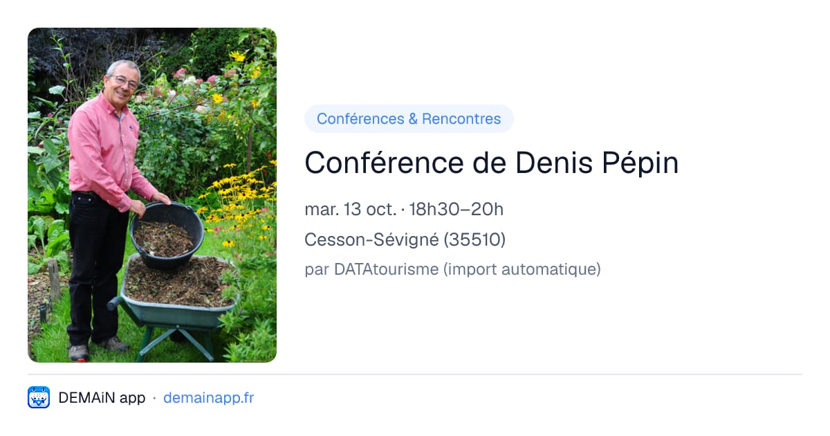 Conférence de Denis Pépin — Cesson-Sévigné
