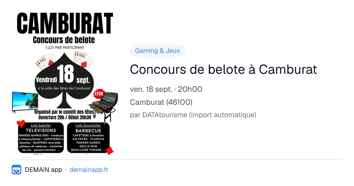 Concours de belote à Camburat — Camburat