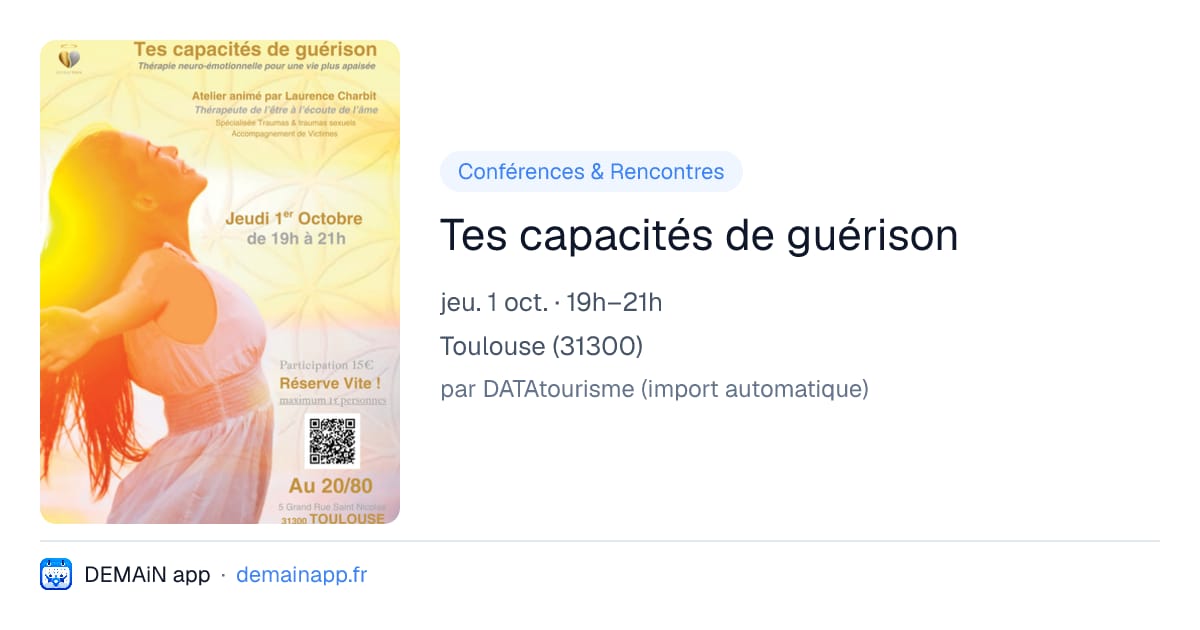 Tes capacités de guérison — Toulouse