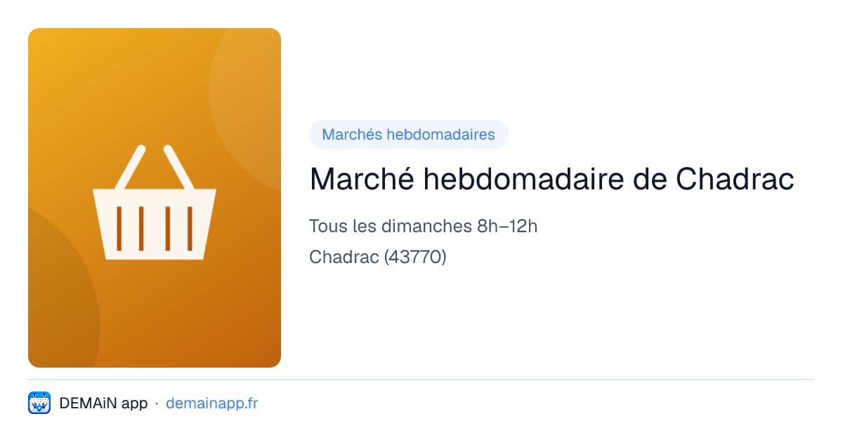 Marché hebdomadaire de Chadrac — Chadrac