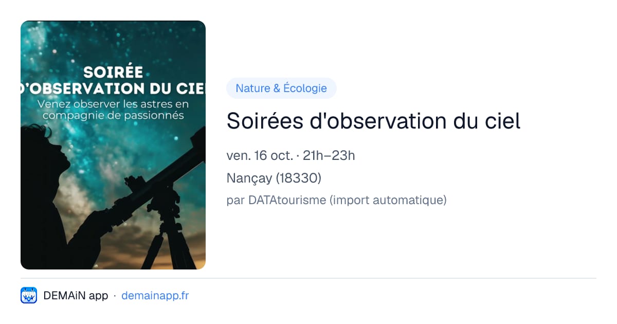 Soirées d'observation du ciel — Nançay
