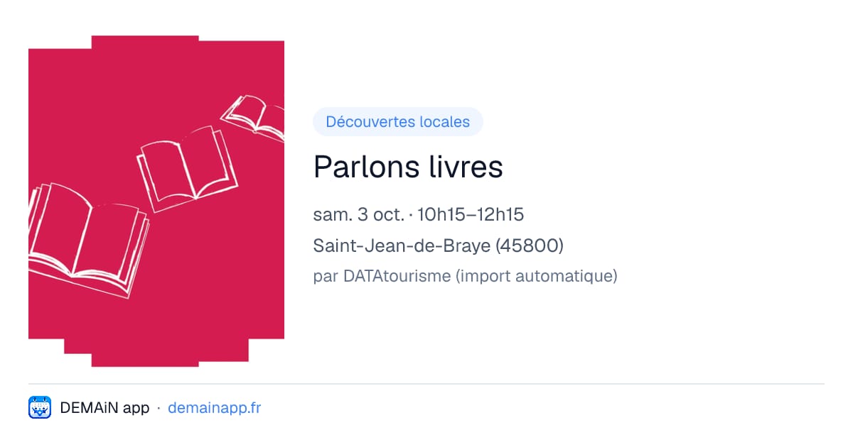 Parlons livres — Saint-Jean-de-Braye