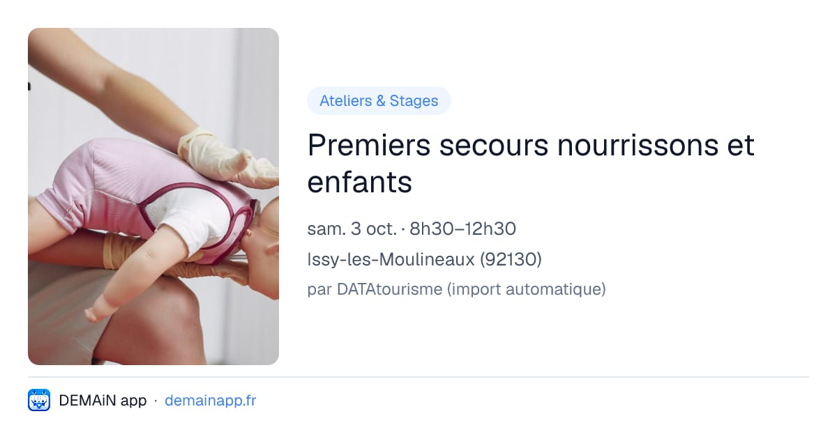 Premiers secours nourrissons et enfants — Issy-les-Moulineaux
