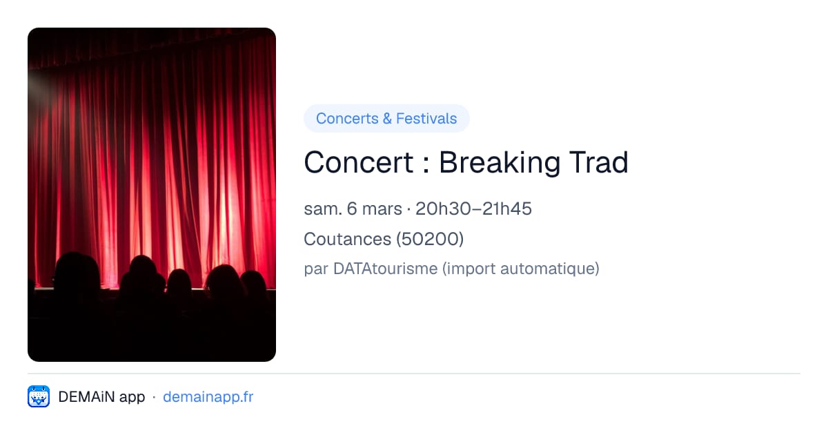 Concert : Breaking Trad — Coutances