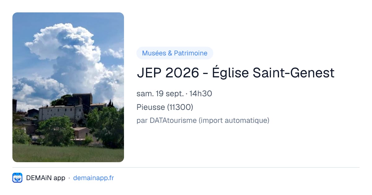 JEP 2026 - Église Saint-Genest — Pieusse