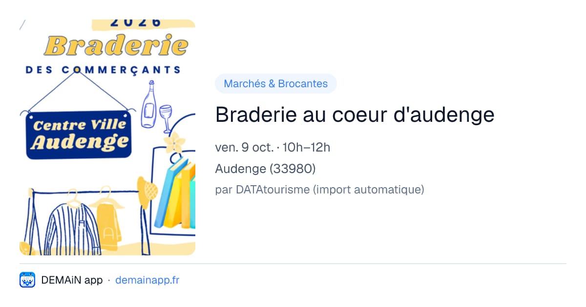 Braderie au coeur d'audenge — Audenge