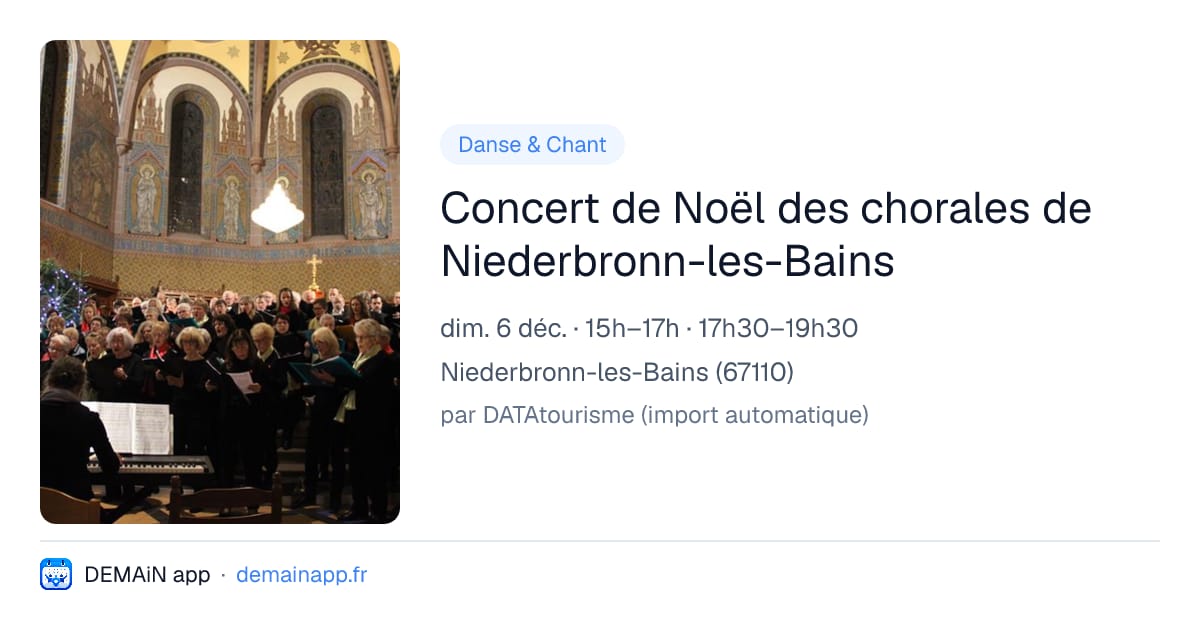 Concert de Noël des chorales de Niederbronn-les-Bains — Niederbronn-les-Bains